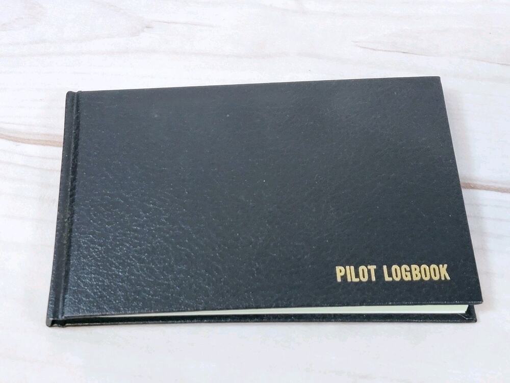 Vintage 1994 Pilot Log Book - Hardcover With 2 Pages Partial Entries Black